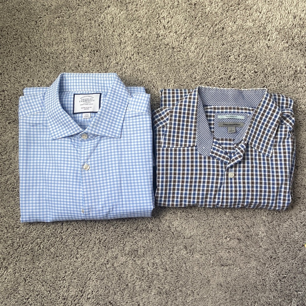 Men’s dress shirts Charles Tyrwhitt and Johnston & Murphy size 17 & size large